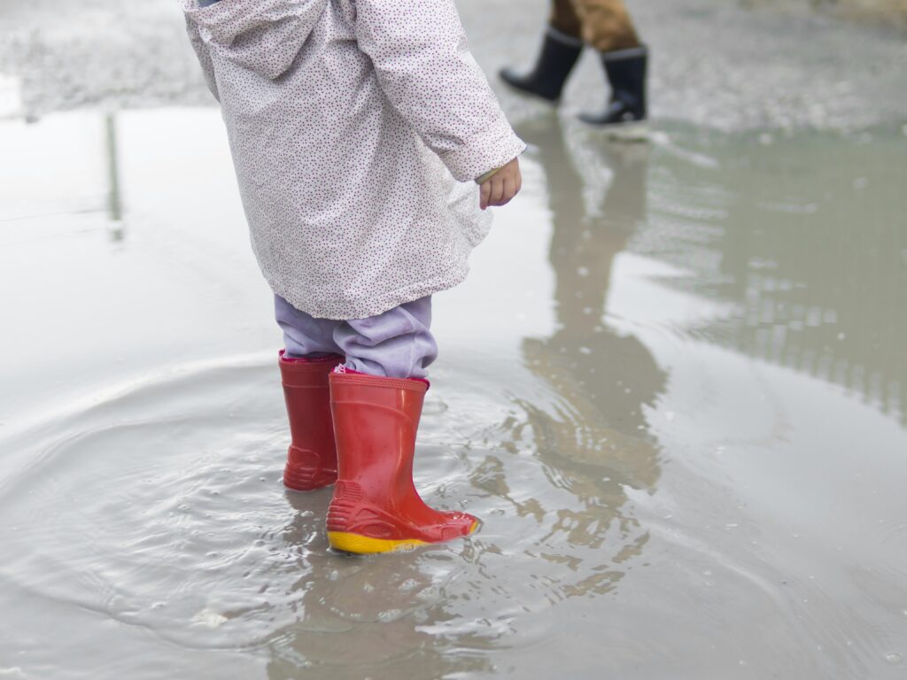 kid in a flood